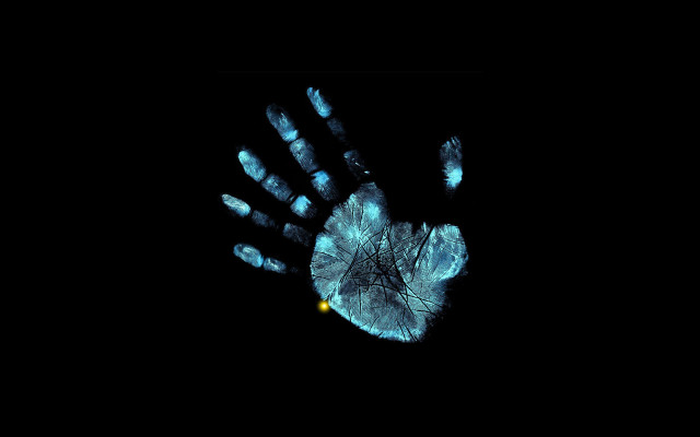 Hand print tree dark yellow free wallpaper - medium preview image