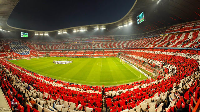 Stadium soccer game night red free wallpaper - medium preview image