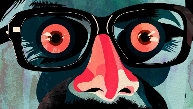 Monkey glasses beard mustache funny free wallpaper - medium preview image