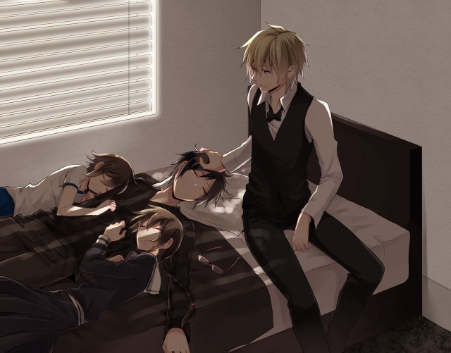 Couple lying bed room window free wallpaper - medium preview image