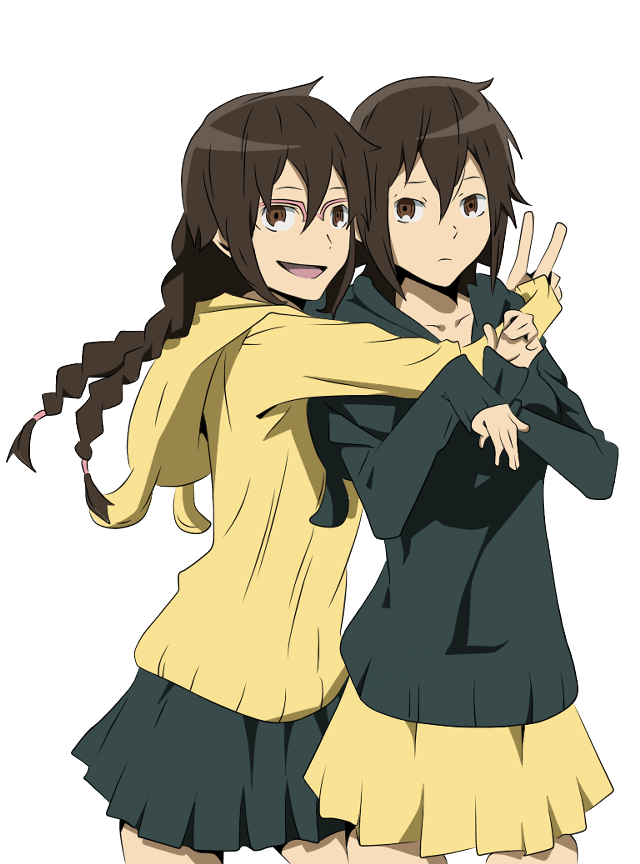 Two girls hugging peace sign free wallpaper - medium preview image