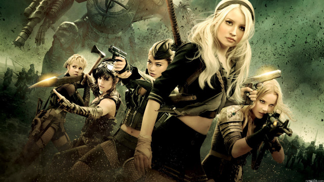 Women costume group giant monster free wallpaper - medium preview image