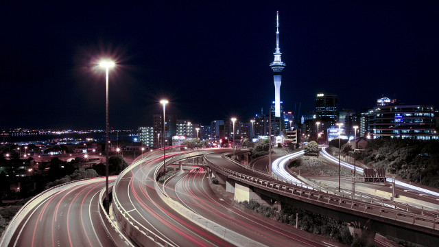 City skyline tall tower night #5 free wallpaper - medium preview image