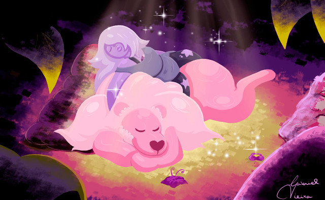 Cartoon woman pink object purple free wallpaper - medium preview image