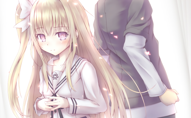 Girl blonde hair man long free wallpaper for desktop - medium preview image
