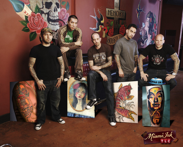 Men group art tattoos wall free wallpaper - medium preview image