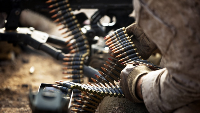 Closeup gun rack city bokeh free wallpaper - medium preview image