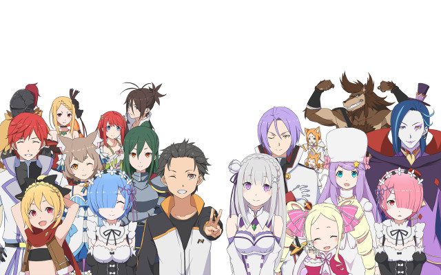 Anime characters group white background #20 free wallpaper - medium preview image