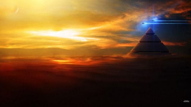 Triangle shaped object sky bright free wallpaper - medium preview image