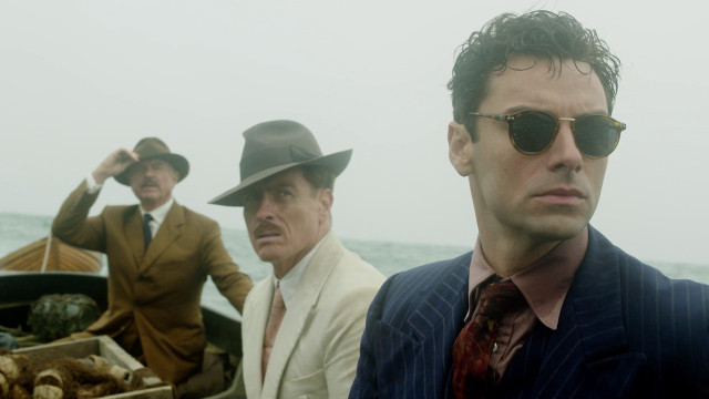 Three men suits hats boat free wallpaper - medium preview image