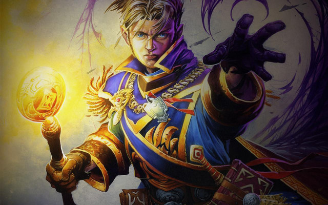 Man holding golden ball sword free wallpaper - medium preview image