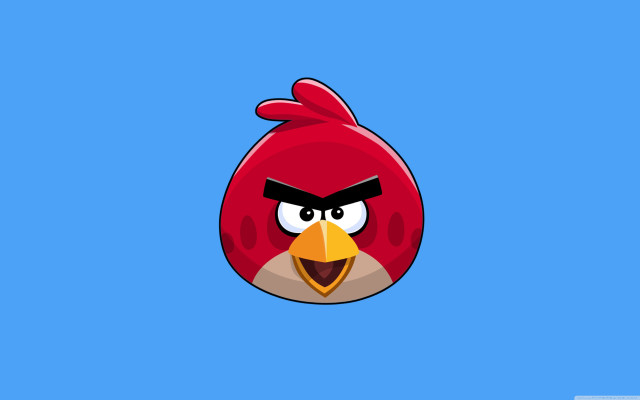 Red angry bird blue background free wallpaper - medium preview image