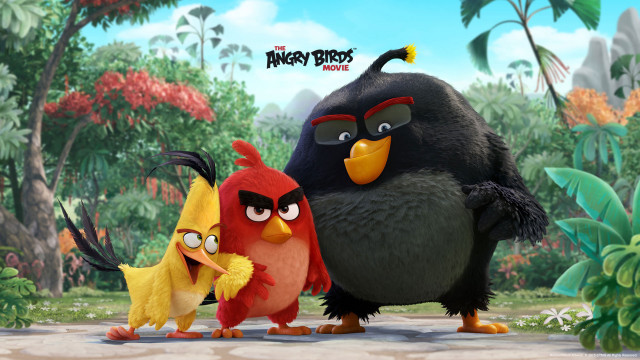 Angry birds cartoon road trees free wallpaper - medium preview image
