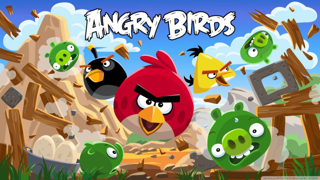 Angry birds rubble debris group free wallpaper - medium preview image