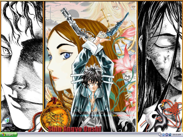 Anime couple swords clock hands free wallpaper - medium preview image