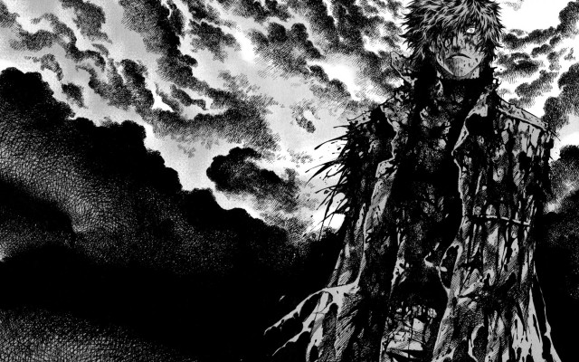 Man standing tree stump cloudy free wallpaper - medium preview image