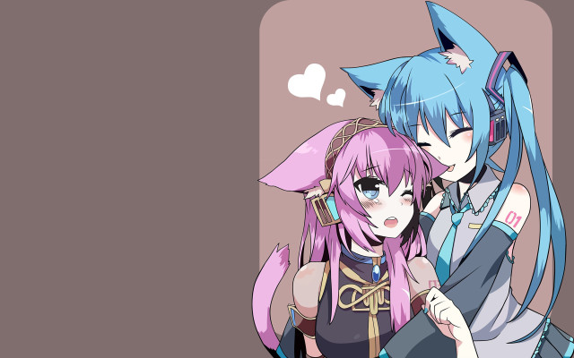 Anime characters hugging room hearts free wallpaper - medium preview image