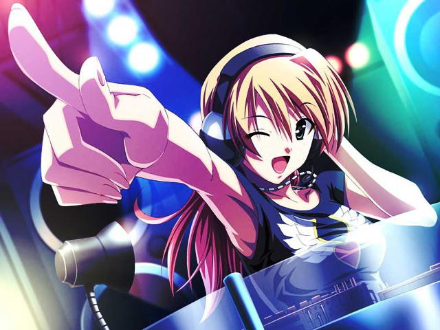 Girl headphones dj set club free wallpaper - medium preview image