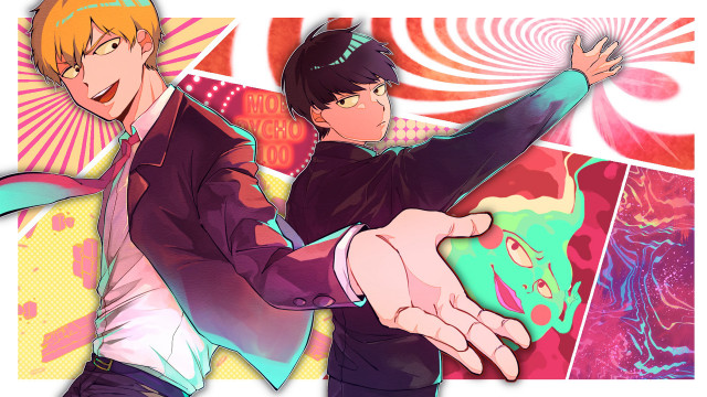 Anime characters handshake colorful background free wallpaper - medium preview image