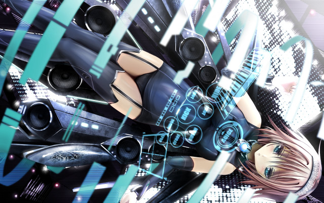 Futuristic girl cyberpunk blue eyes free wallpaper - medium preview image