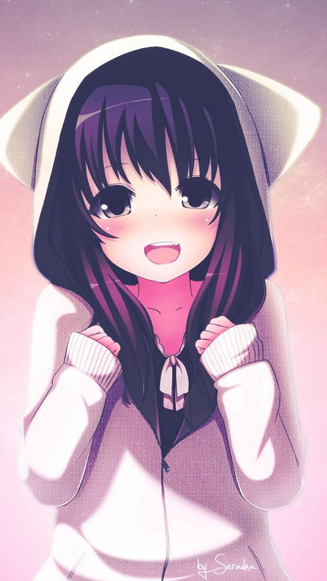 Girl hoodie hat face hands free wallpaper - medium preview image