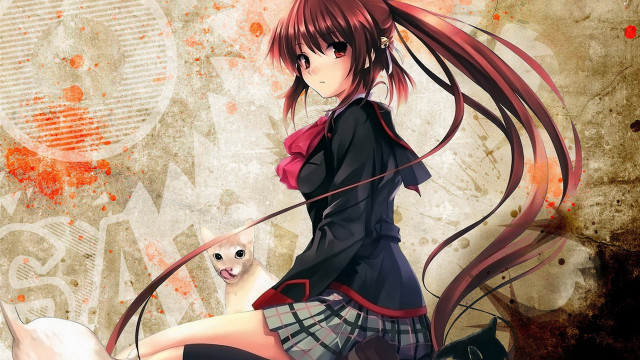 Girl long hair cat lap #2 free wallpaper - medium preview image