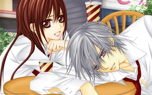 Anime couple table drink glass free wallpaper - medium preview image