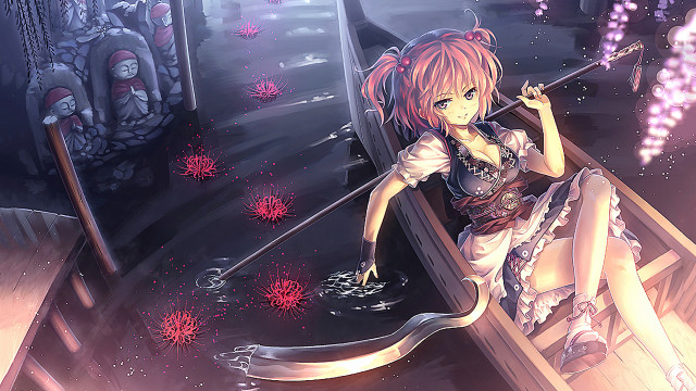 Girl bench wand red balls free wallpaper - medium preview image