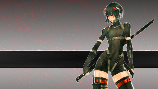Futuristic woman sword outfit holding #2 free wallpaper - medium preview image