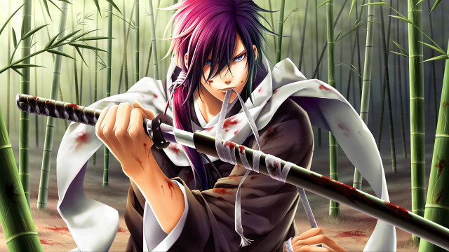 Anime character sword bamboo forest #2 free wallpaper - medium preview image