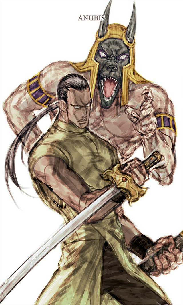 Man sword demon face drawing free wallpaper - medium preview image