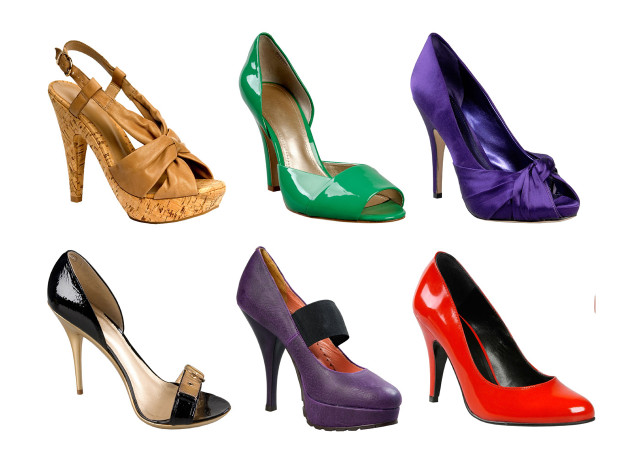 Colored high heel bows puzzle free wallpaper - medium preview image