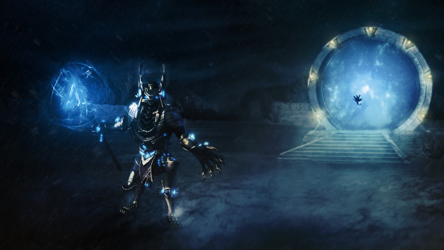 Man armor sword blue ball #2 free wallpaper - medium preview image