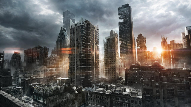 City tall buildings cloudy sky #5 free wallpaper - medium preview image