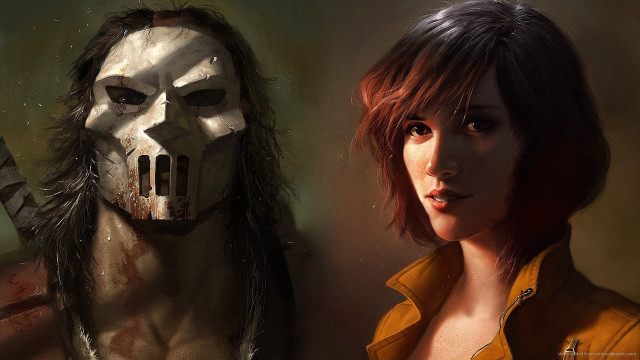 Creepy woman mask knife fantasy free wallpaper - medium preview image