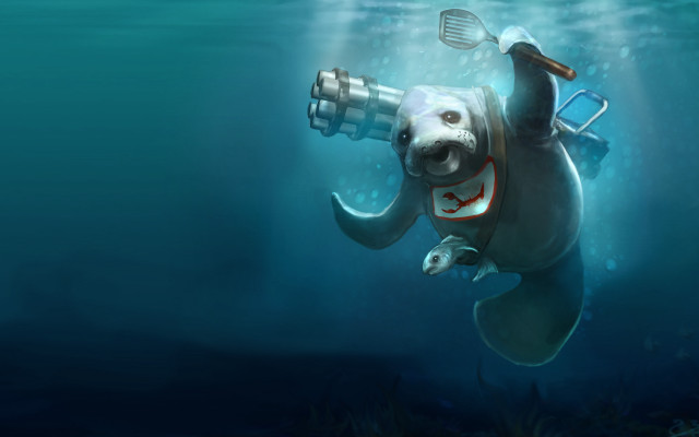 Cartoon seal grill spatula funny free wallpaper - medium preview image