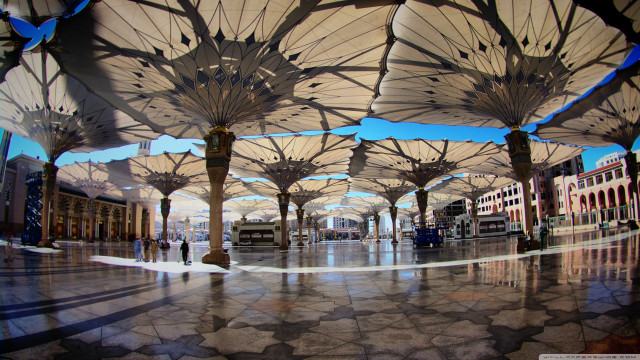 Umbrellas tiled floor sky background free wallpaper - medium preview image