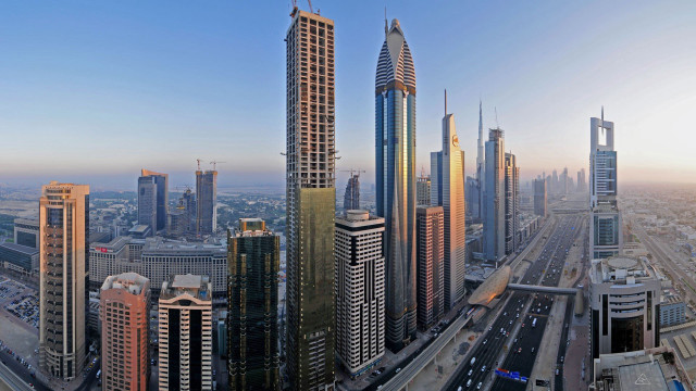 City highway tall buildings blue free wallpaper - medium preview image