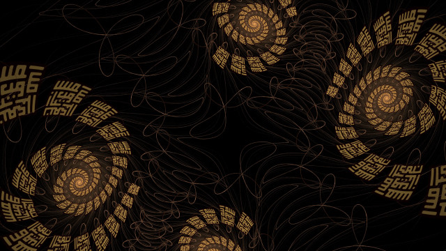 Black gold background spiral design free wallpaper - medium preview image