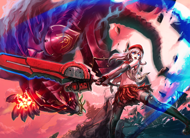Woman sword dragon red helmet free wallpaper - medium preview image