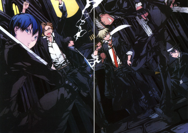 Anime characters swords group standing #3 free wallpaper - medium preview image