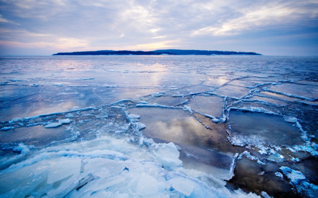 Water ice island clouds sky free wallpaper - medium preview image