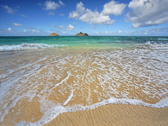 Sandy beach waves island sky #2 free wallpaper - medium preview image
