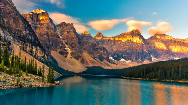 Mountain range lake trees foreground #3 free wallpaper - medium preview image