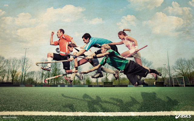 Lacrosse game group field sky free wallpaper - medium preview image
