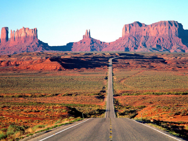 Long road desert mountains sky free wallpaper - medium preview image