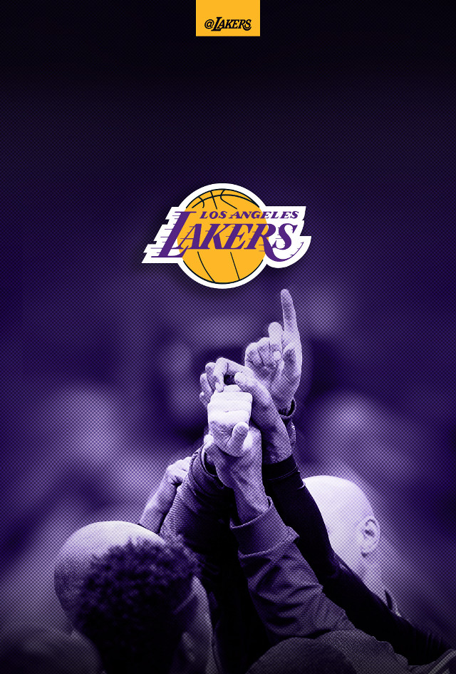 Lakers basketball poster fence halftone free wallpaper - medium preview image