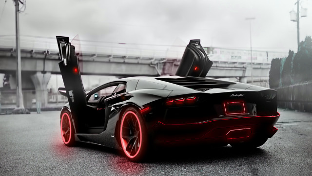 Black red sports car open #2 free wallpaper - medium preview image