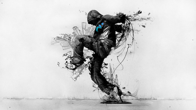 Skateboard man trick blue shirt free wallpaper - medium preview image