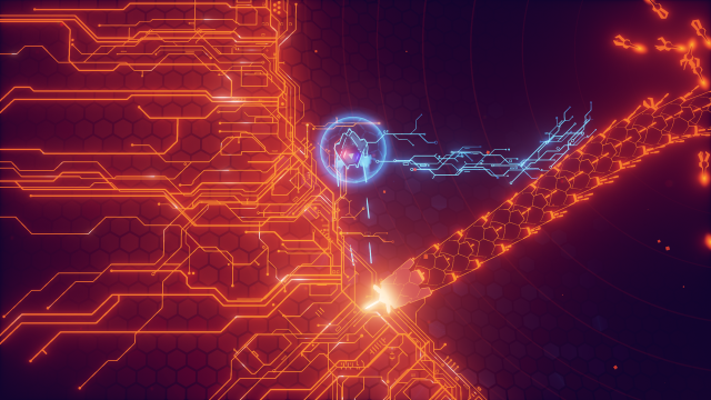 Futuristic background blue orange circle free wallpaper - medium preview image